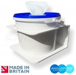 WTH-252. Wipes Tub/Bucket Holder for Clinical & Industrial types. Wall Mounting