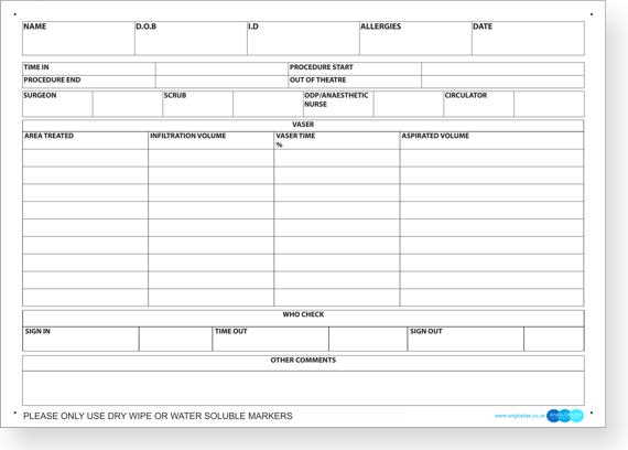 Surgical board example